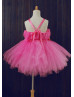 Hot Pink Tulle Princess Tutu Flower Girl Dress